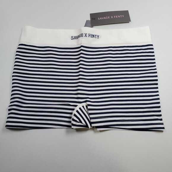 Savage X Fenty Seamless Boyshort Stripe Panty Women Size Large NWT High Rise - Picture 2 of 7